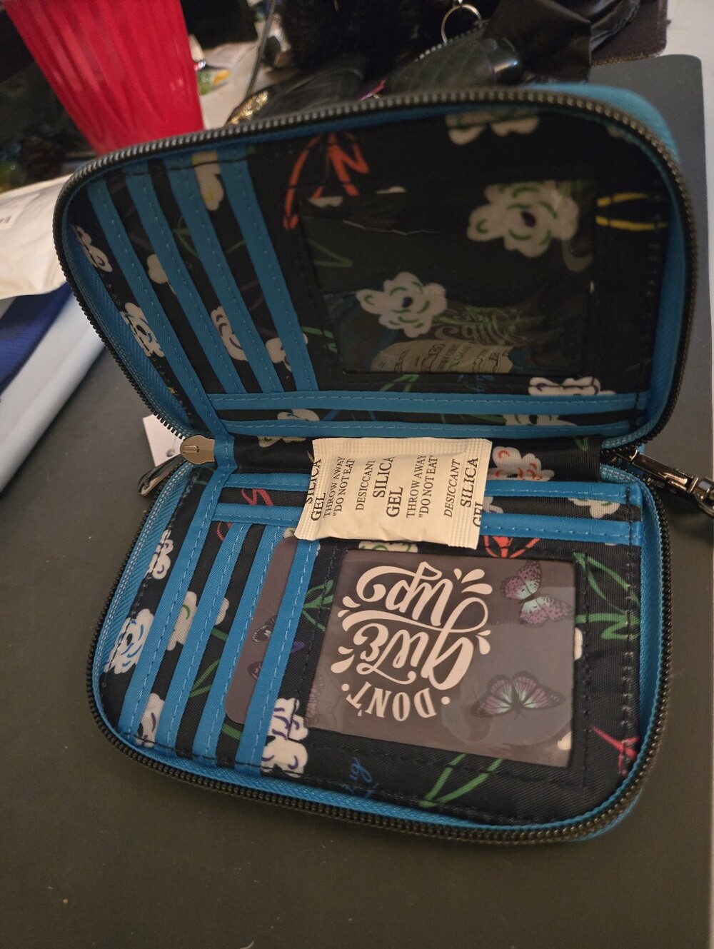 lug Rodeo Quilted Zip Wallet Wristlet in Sky Blue - Picture 2 of 5